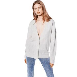 IRO Women’s Aelta Wool Blend Snap Front Cardigan in Cloudy White XL